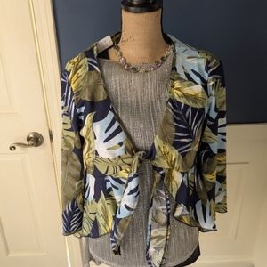 Tropical Tie-Front Swim Coverup